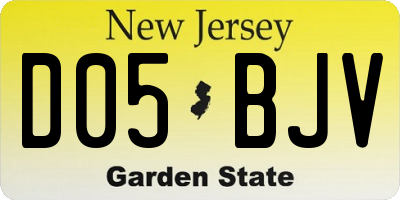 NJ license plate D05BJV