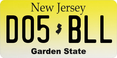 NJ license plate D05BLL