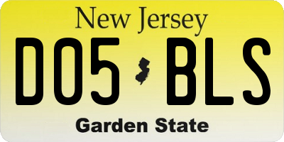 NJ license plate D05BLS