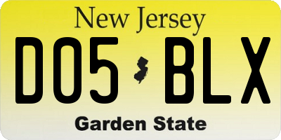 NJ license plate D05BLX