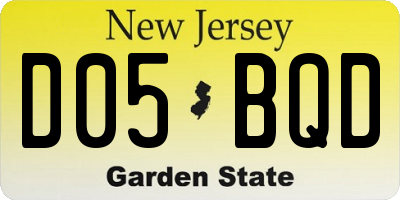 NJ license plate D05BQD