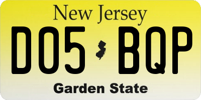 NJ license plate D05BQP