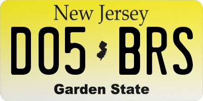 NJ license plate D05BRS