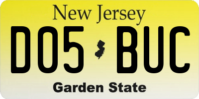 NJ license plate D05BUC