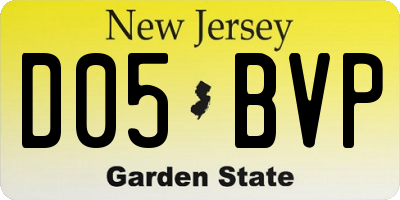 NJ license plate D05BVP