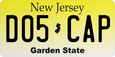 NJ license plate D05CAP