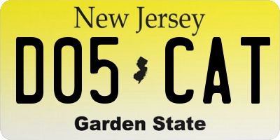 NJ license plate D05CAT