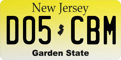 NJ license plate D05CBM