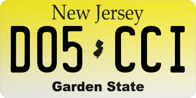 NJ license plate D05CCI