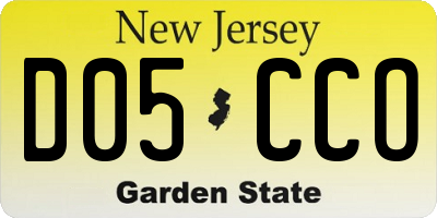 NJ license plate D05CCO