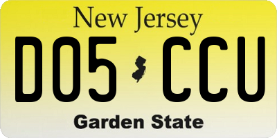 NJ license plate D05CCU