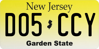 NJ license plate D05CCY