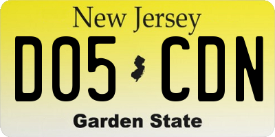 NJ license plate D05CDN