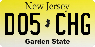 NJ license plate D05CHG