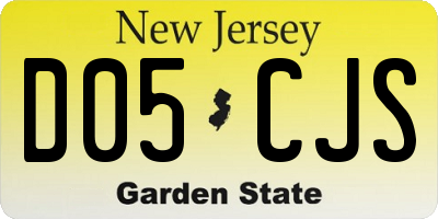 NJ license plate D05CJS