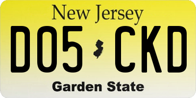NJ license plate D05CKD