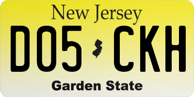 NJ license plate D05CKH
