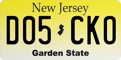 NJ license plate D05CKO