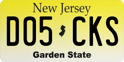 NJ license plate D05CKS