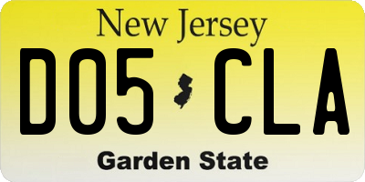 NJ license plate D05CLA