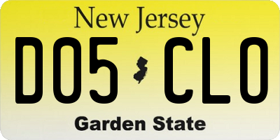 NJ license plate D05CLO