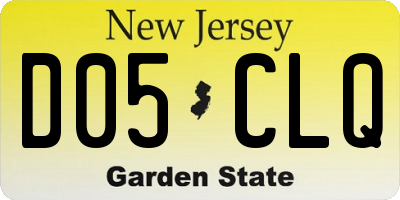 NJ license plate D05CLQ