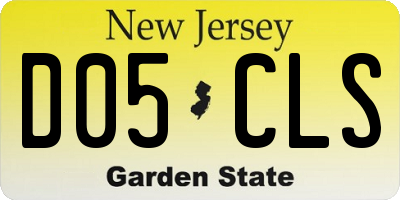 NJ license plate D05CLS