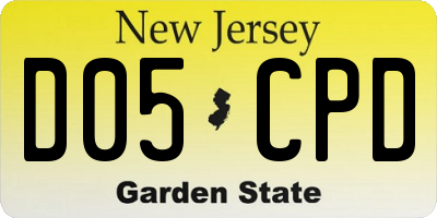 NJ license plate D05CPD