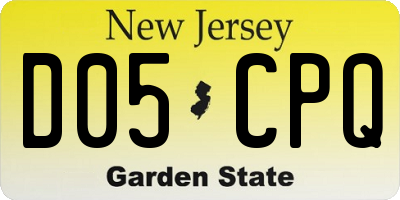 NJ license plate D05CPQ