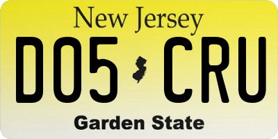 NJ license plate D05CRU