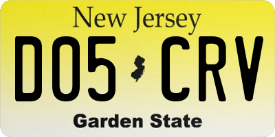 NJ license plate D05CRV