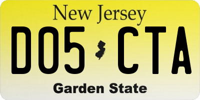 NJ license plate D05CTA