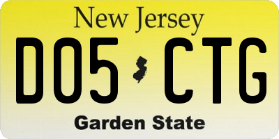 NJ license plate D05CTG