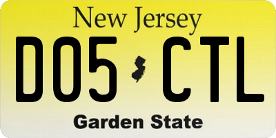 NJ license plate D05CTL