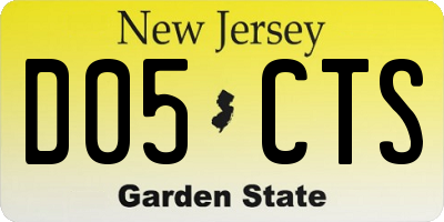 NJ license plate D05CTS