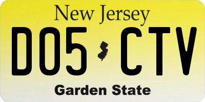 NJ license plate D05CTV