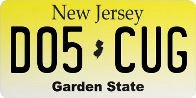 NJ license plate D05CUG