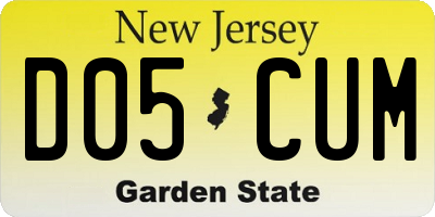 NJ license plate D05CUM