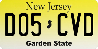 NJ license plate D05CVD