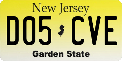 NJ license plate D05CVE