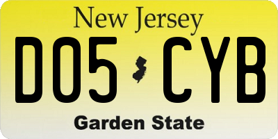 NJ license plate D05CYB