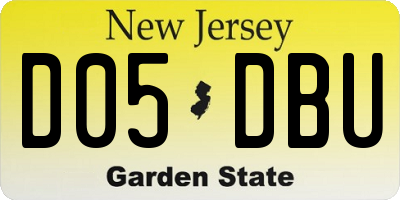 NJ license plate D05DBU