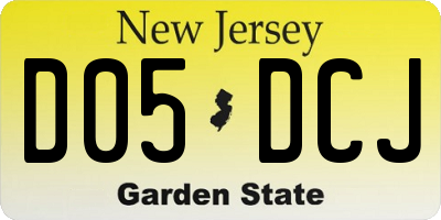 NJ license plate D05DCJ