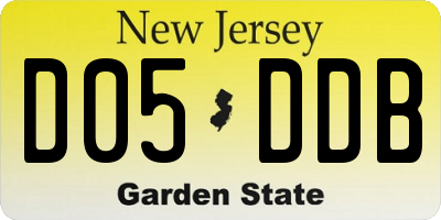 NJ license plate D05DDB
