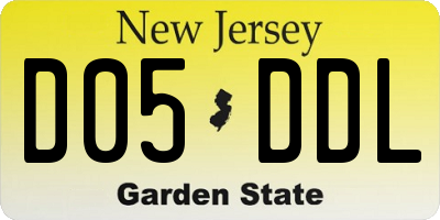 NJ license plate D05DDL