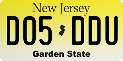 NJ license plate D05DDU