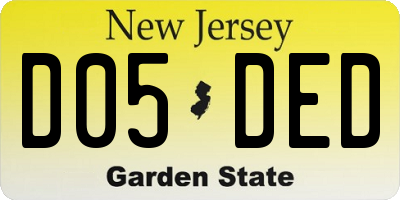 NJ license plate D05DED