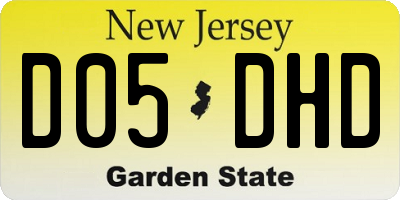 NJ license plate D05DHD