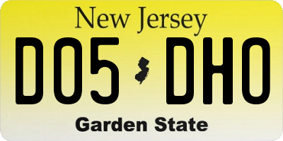 NJ license plate D05DHO