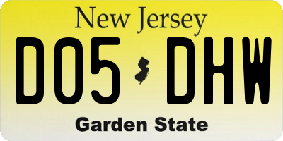 NJ license plate D05DHW